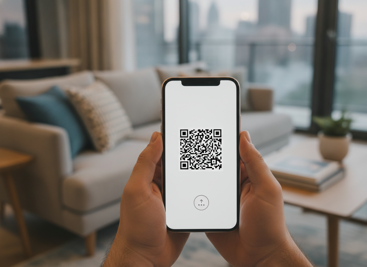 Cư dân tạo mã QR mời khách trên điện thoại