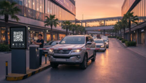Thu phí gửi xe VietQR tại cổng ra bãi xe trung tâm thương mại